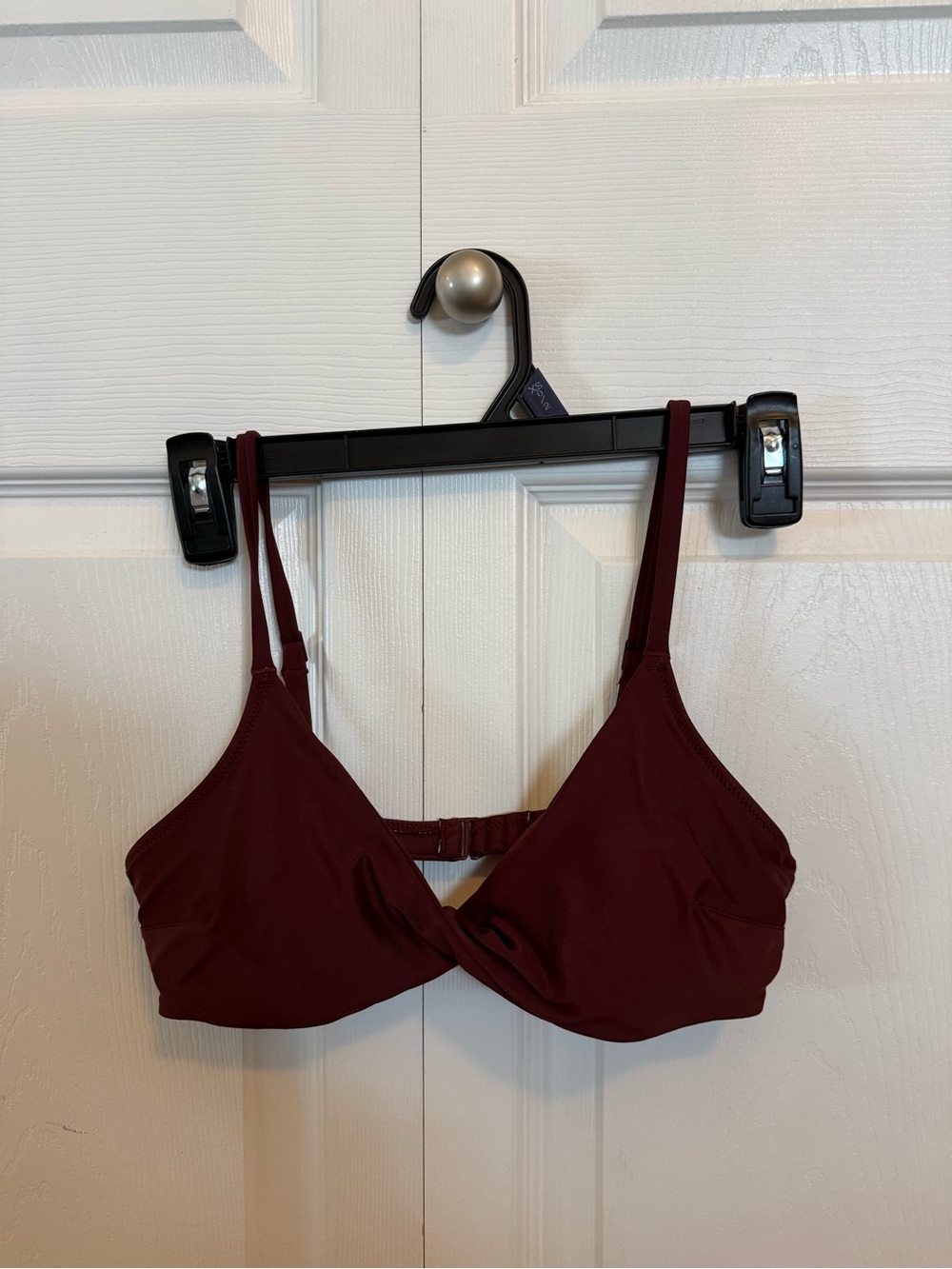 Aerie Twist-Front Bikini Top and bottom in Burgundy